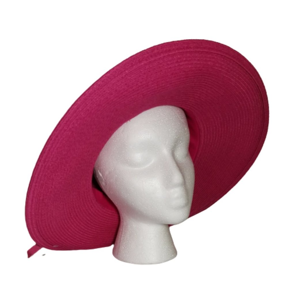 BIJOUX TERNER Foldable Floppy Sun Hat in Hot Pink NEW